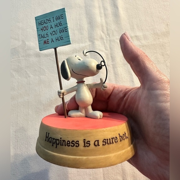 Peanuts Gallery Hallmark Snoopy Happiness Is A Sure Bet Figurine 2015 - Picture 3 of 10